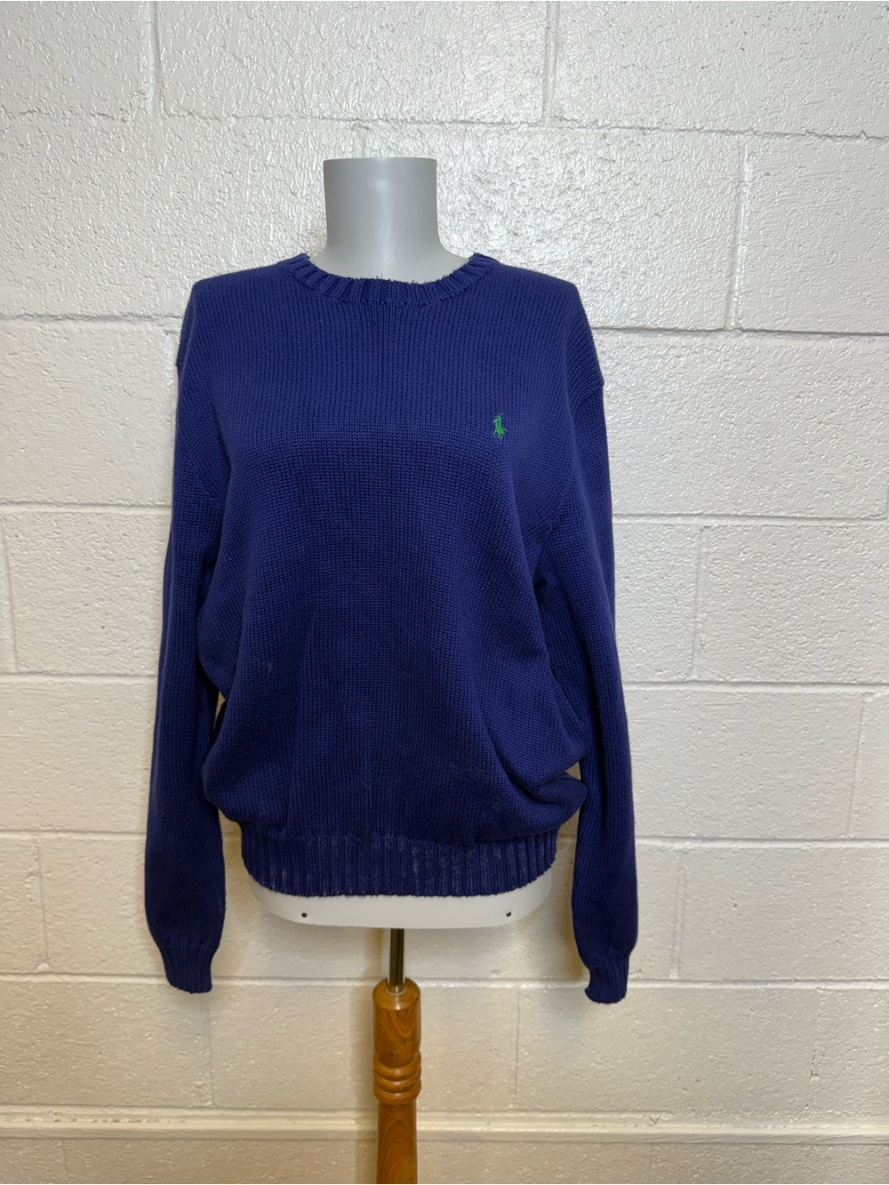 Polo by Ralph Lauren made inthailand Royal Blue Crewneck Sweater with Green Logo
